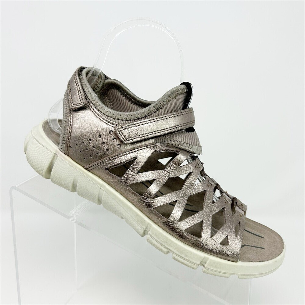 ECCO Gruuv Womens Fisherman Sport Sandals Metallic Taupe/Pewter Size 37